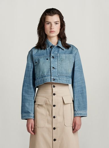 Premium Cropped Denim Jacket